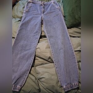 Express Super High Rise Joggers Classic Blue Women's Jeans